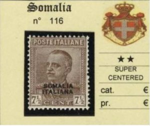 Italy Somalia - Sassone n.116 cv 360$ MNH** SUPER CENTERED