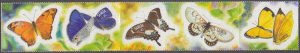 SAMOA Sc#996a-e CPL MNH STRIP of 5 BUTTERFLIES