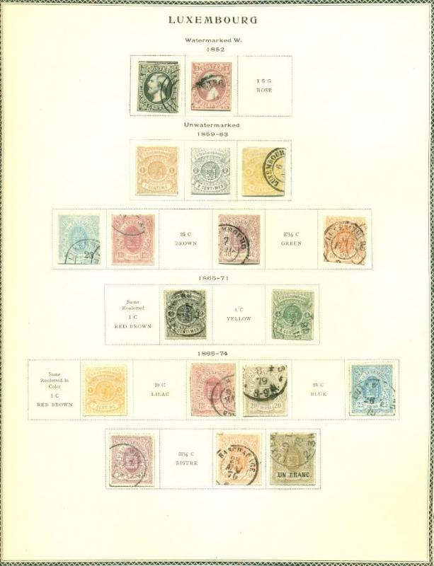 LUXEMBOURG COLLECTION 1852–1972 on Scott Specialty pgs, Hinged & Used, Sc$3,120