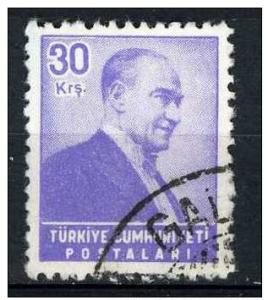 Turkey 1955 - Scott 1202 used - 30 k, Kemal Ataturk 