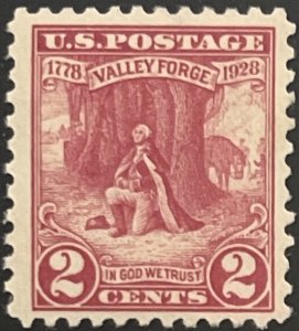 Scott #645 1928 2¢ Valley Forge MNH OG