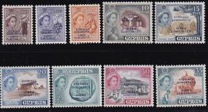 Cyprus Republic 1960 QEII  Bi-lingual Overprints Complete Set (15) VF/NH(**)