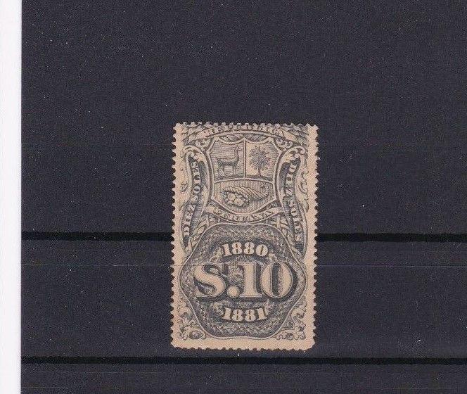 PERU MOUNTED MINT HIGH VALUE 1880  REVENUE STAMP  REF 6024