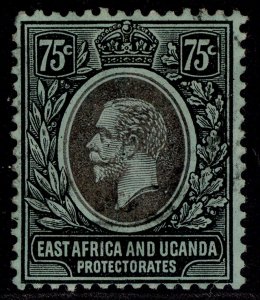 EAST AFRICA and UGANDA GV SG52a, 75c black/green, FINE USED. Cat £17.