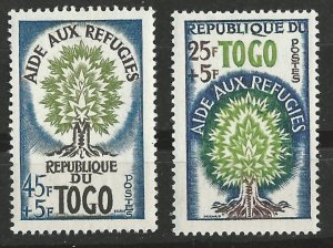 Togo # B15-16  World Refugee Year  (2) Mint NH