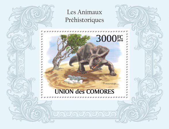 COMOROS - 2010 - Prehistoric Animals - Perf Souv Sheet - Mint Never Hinged