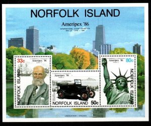 NORFOLK ISLAND SGMS388 1986 AMERIPEX INTERNATIONAL STAMP EXHIBITION MNH