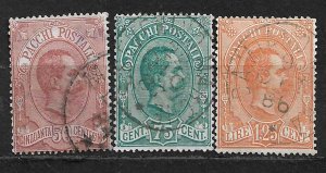 COLLECTION LOT OF 3 ITALY  PARCEL POST 1884 STAMPS (Q3-Q5) CV+$61