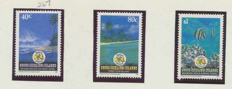 COCOS ISLANDS - Scott 267-269 - MNH - Reef Fish - 1992