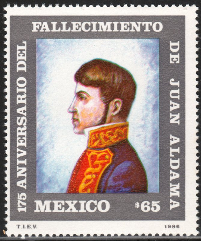 MEXICO 1446, 175th Death Anniv Heroes of Independence. SINGLE MINT, NH. VF.