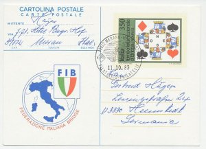 Postal stationery Italy 1983 Card play - Bridge