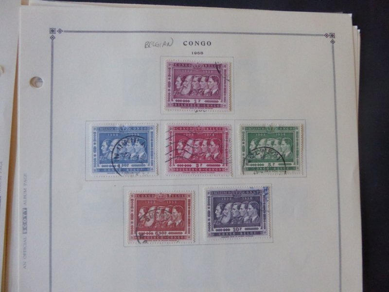 Belgium Congo 1941-1971 Stamp Collection on Alb Pgs