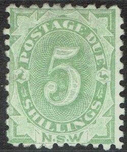 NEW SOUTH WALES 1891 POSTAGE DUE 5/- PERF 10 