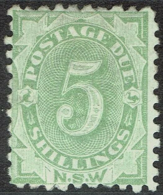 NEW SOUTH WALES 1891 POSTAGE DUE 5/- PERF 10 