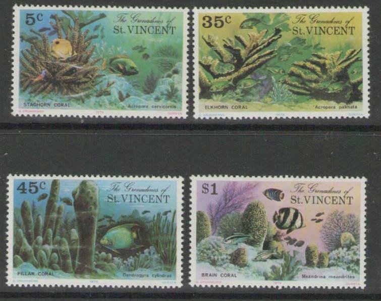 GRENADINES OF ST.VINCENT SG78/81 1976 CORALS MNH