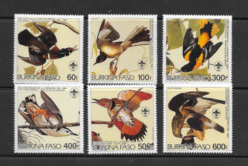 BIRDS - BURKINA FASO #717-22  AUDUBON   MNH