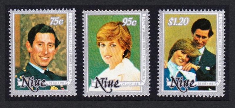 Niue Charles and Diana Wedding 3v SG#430-432 SC#340-342