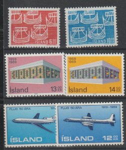 Iceland SC 404-5, 406-7, 410-11 Mint, Never Hinged