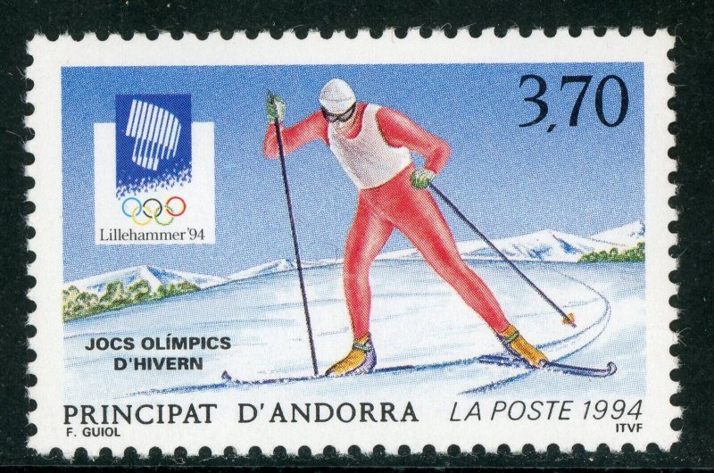 French Colony 1994Andorra Skiing Sc #433 MNH H269 ⭐⭐