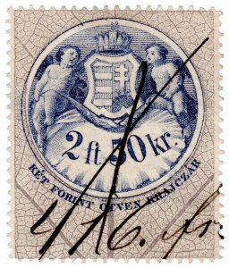 (I.B) Hungary Revenue : Duty Stamp 2ft 50kr