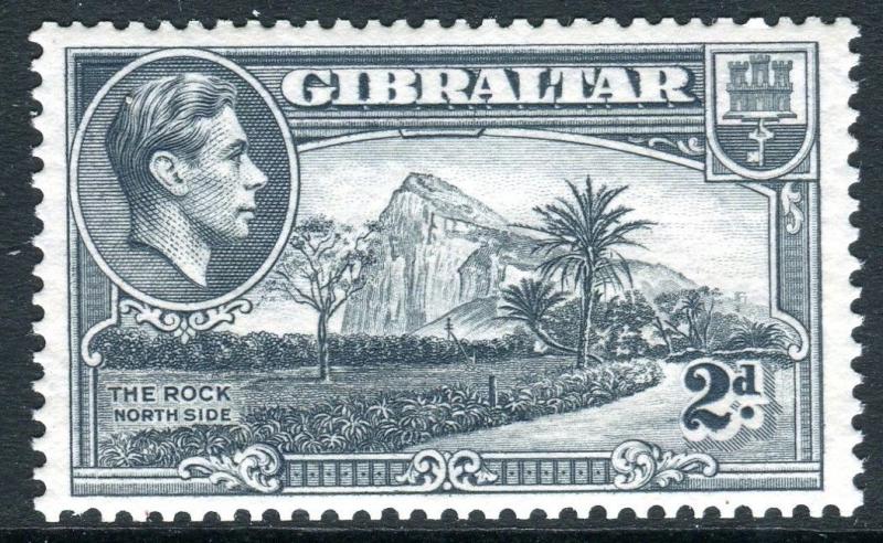 GIBRALTAR-1940 2d Grey Perf 13½ WMK SIDEWAYS.  An unmounted mint example Sg 124a