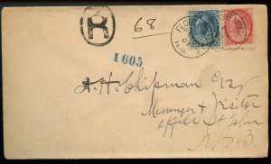 ?FLORENCEVILLE, N.B. Registered 1900 numeral issue  cover  Canada