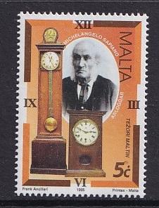 Malta   #871    MNH  1995  antique clocks  5c