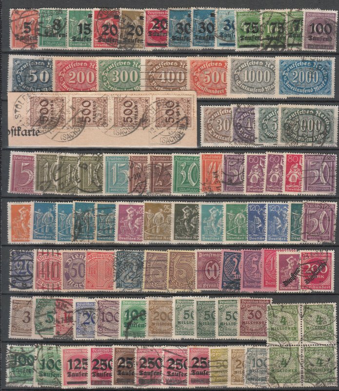 Germany - 1920/1923 Inflation small stamp lot  (1006)