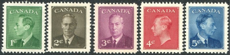CANADA 289-293 George VI Set of 5, MNH, OG  VF/XF