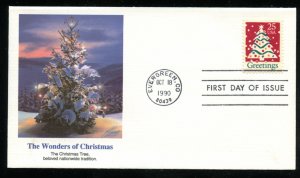 US 2515 Christmas 1990 -Christmas Tree UA Fleetwood cachet FDC