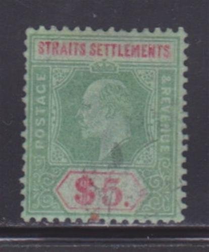 Straits Settlements 128 F-VF-used light cancel nice color cv $ 85 ! see pic !
