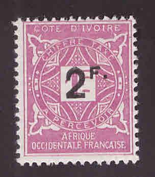 Ivory Coast Scott J17 MH* surcharged postage due stamp