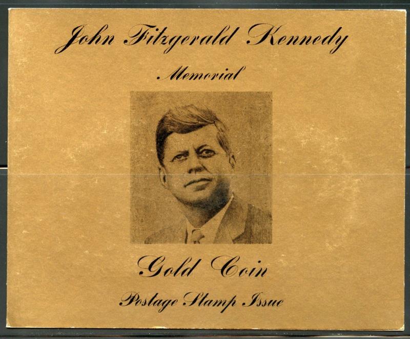 RAS AL KHAIMA 1964  HALF DOLLAR  JOHN F. KENNEDY GOLD  FOIL PERF COIN STAMPS