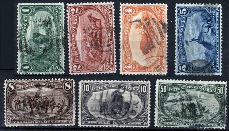 US Sc 285-290 Trans-Miss Used Light Cancel Set