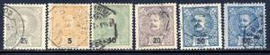 Portugal 6 used stamps SCV $ 1.80 (RS)