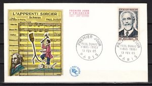 France, Scott cat. B390.  Composer Paul Dukas issue. First day cover. ^