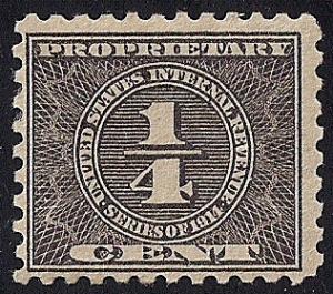 RB45 1/4 cent Propristary Stamp Mint OG H F
