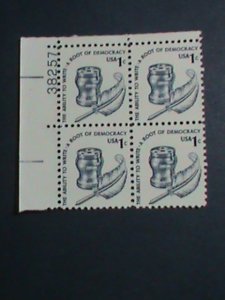 ​UNITED STATES-1977-SC#1581 INKWELL & QUILL- BLOCK OF 4 STAMPS-MNH -VERY FINE