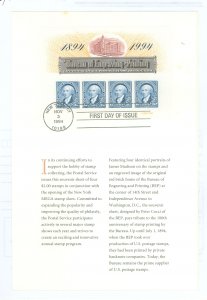 US 2875 1994 Bureau of Engraving & Printing; first day ceremony program with full sheet of 4.