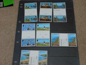 BAILWICK OF GUERNSEY, CLIFFS, LIGHTHOUSES & FORESTS, 7 GUTTER PAIRS, MNH