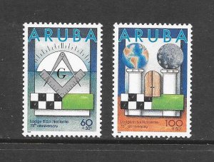 ARUBA #B43-44  MASONIC  MNH
