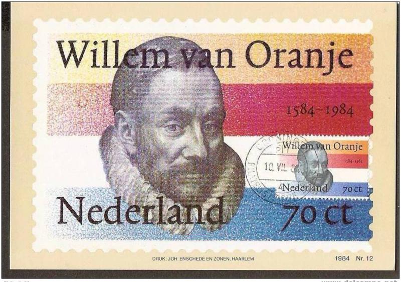 NETHERLAND 1984 FREEMASONERY, MASONIC, FAMOUS PERSON  MAXIMUM CARD # 7828