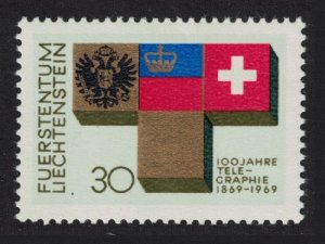 Liechtenstein Centenary of Liechtenstein Telegraph System 1969 MNH SG#515