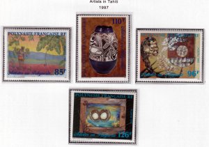 French Polynesia 1997  - Artists  in Tahiti  - MNH  Set # 723-726