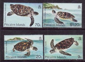 Pitcairn-Sc#266-9- id9- unused NH set-Turtles-1986-please note that