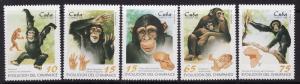 Cuba #3918-22 F-VF Mint NH ** Chimpanzee Evolution