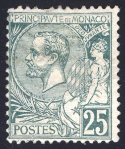 Monaco 1891 25c Green Albert I Scott 20 MH Cat $275