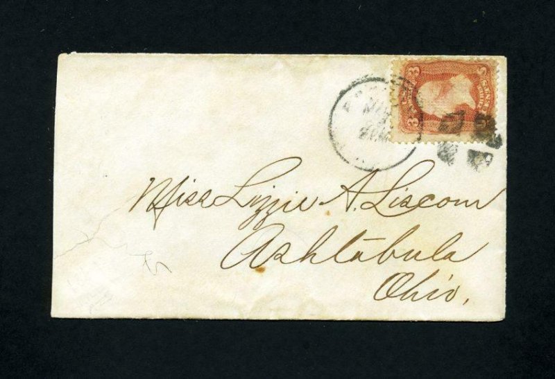 FREE SHIPPING - # 94 on cover to Ashtabula, Ohio from the 1860's