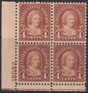 #636 Mint NH, VF, Plate number block of 4,  (CV $3 - ID29528)