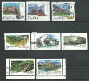 Canada #1467-68,1471,1473,1476-77,1479-80,1483   used VF 1993 PD